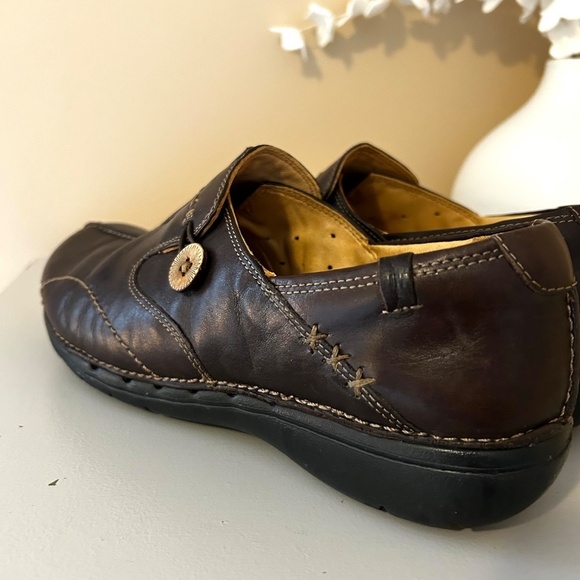 Clarks Unstructured Leather Loop Loafer Women’s Size 9.5 Dark Brown - Picture 4 of 14